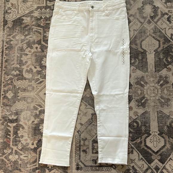 AE Ne(x)t Level Highest Rise Jegging Crop Raw Hem white jeans size 18 NWT - Picture 3 of 8